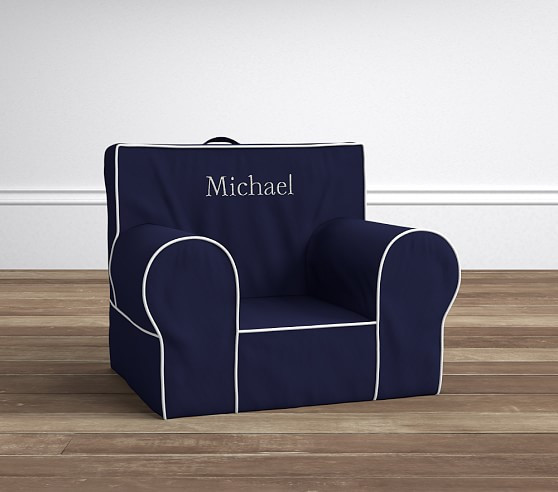 Navy with White Piping Anywhere Chair® | Pottery Barn Kids