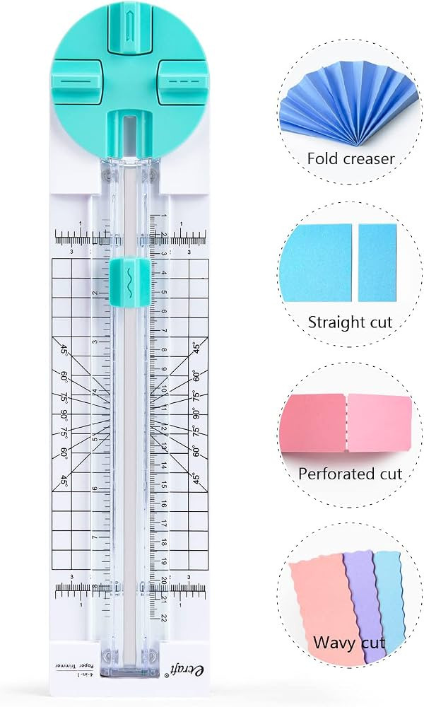 Paper Trimmer Craft Paper Cutter: 4 Style Multi-Function Scrapbooking Tool with Dial Blades of St... | Amazon (US)