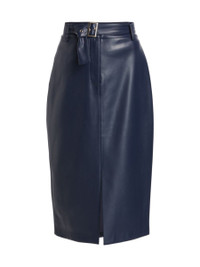 Click for more info about Elie Tahari The Kris Belted Faux Leather Skirt | Saks Fifth Avenue