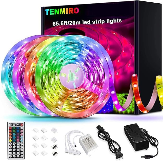 Tenmiro 65.6ft Led Strip Lights, Ultra Long RGB 5050 Color Changing LED Light Strips Kit with 44 ... | Amazon (US)