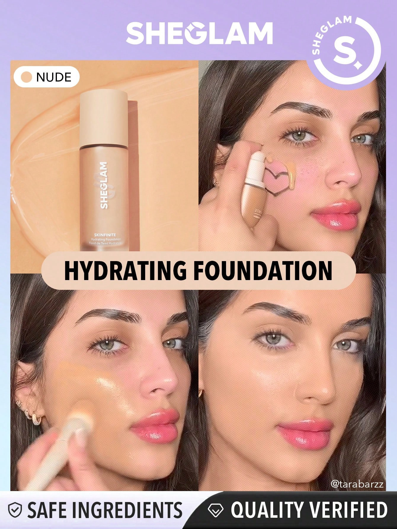 SHEGLAM Skinfinite Hydrating Foundation-Nude Flawless Dewy Foundation Hydrating Coverage Invisibl... | SHEIN