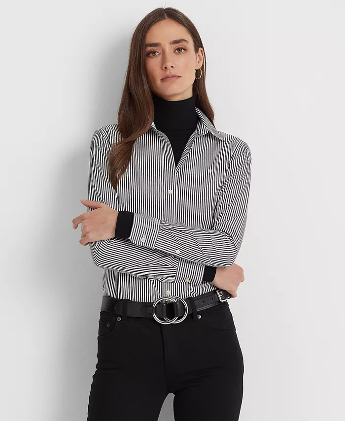Lauren Ralph Lauren Non-Iron Straight-Fit Shirt, Regular & Petite - Macy's | Macys (US)