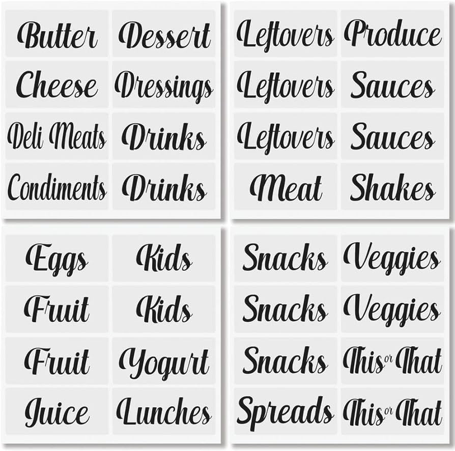 mDesign Home Organization Labels - Preprinted Label Stickers for Kitchen Pantry Storage and Clean... | Amazon (US)