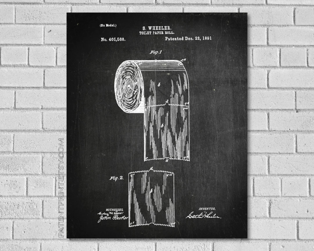 Bathroom Decor - Bathroom Patent Print - Toliet Paper Decor - Bathroom Wall Art - Bathroom Poster... | Etsy (US)