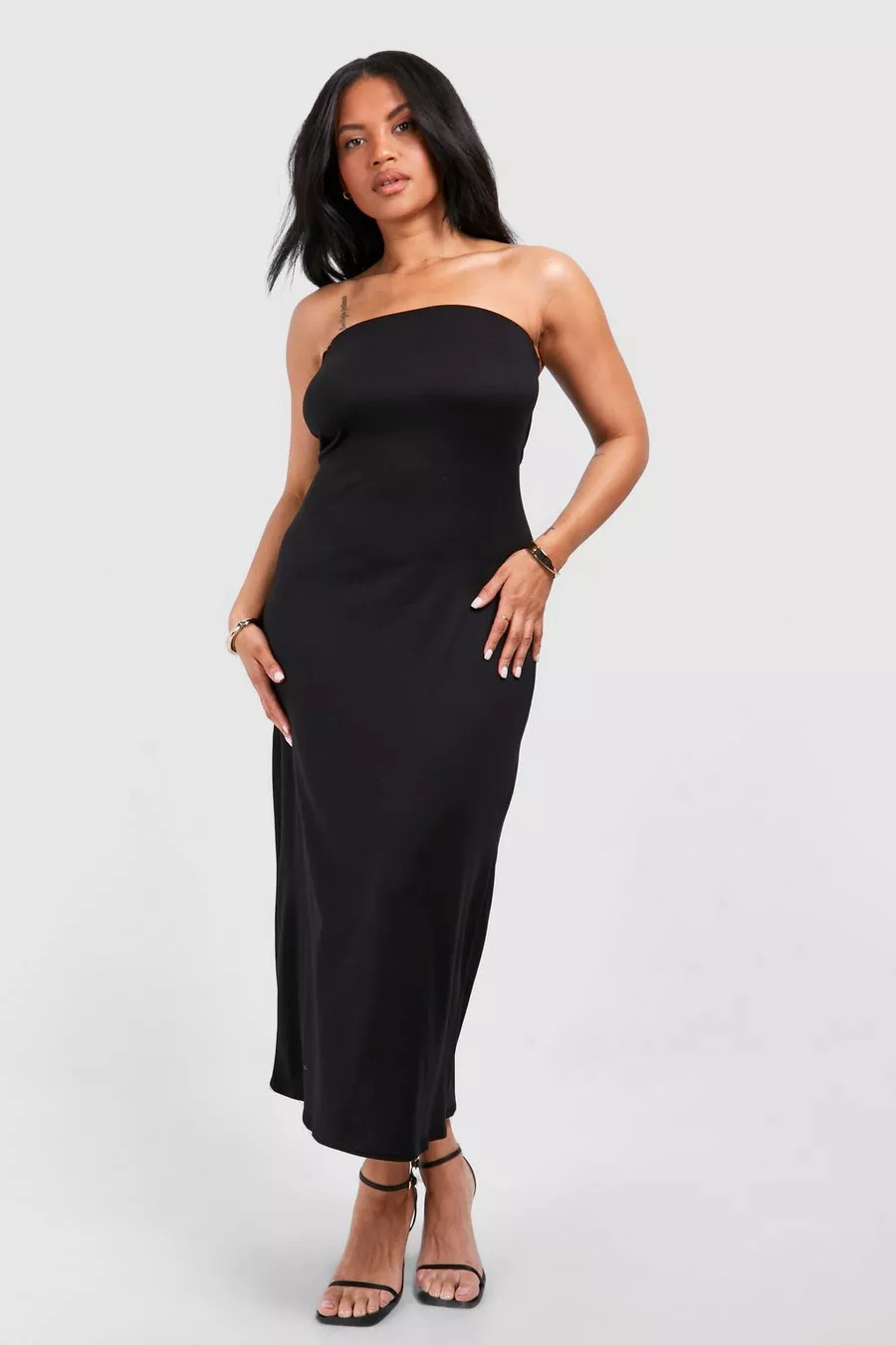 Plus Super Soft Bandeau Midi Dress | boohoo (US & Canada)