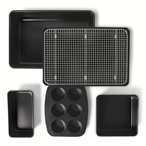 Amazon Basics Nonstick Bakeware 6-Piece Set, Stackable, Dishwasher and Oven-Safe | Amazon (US)