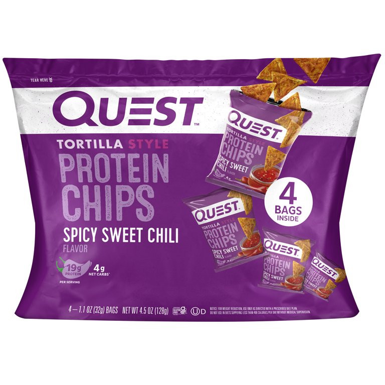 Quest Tortilla Style Protein Chips, Spicy Sweet Chili, High Protein, Baked, Gluten Free, 4 Count | Walmart (US)