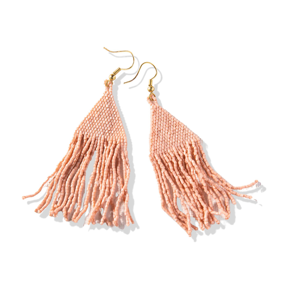 Lexie Solid Beaded Fringe Earrings Blush | INK+ALLOY