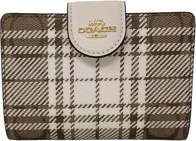 Coach Medium Corner Zip Wallet in Signature Coated Canvas With Hunting Fishing Plaid Print | Amazon (US)