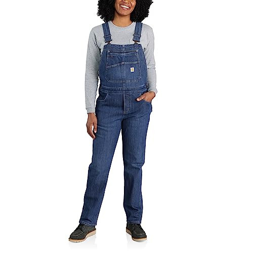 Amazon.com: Carhartt Women's Rugged Flex\u00ae Relaxed Fit Denim Bib Overall, Arches, Medium Tall... | Amazon (US)