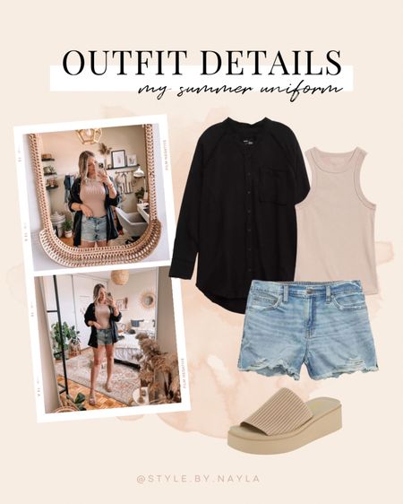 Casual midsize summer outfit - high neck tank, gauzy button up shirt, and my fave denim shorts. My platform sandals are an Amazon find!

Summer fashion trends, affordable outfits


#LTKshoecrush #LTKstyletip #LTKSeasonal