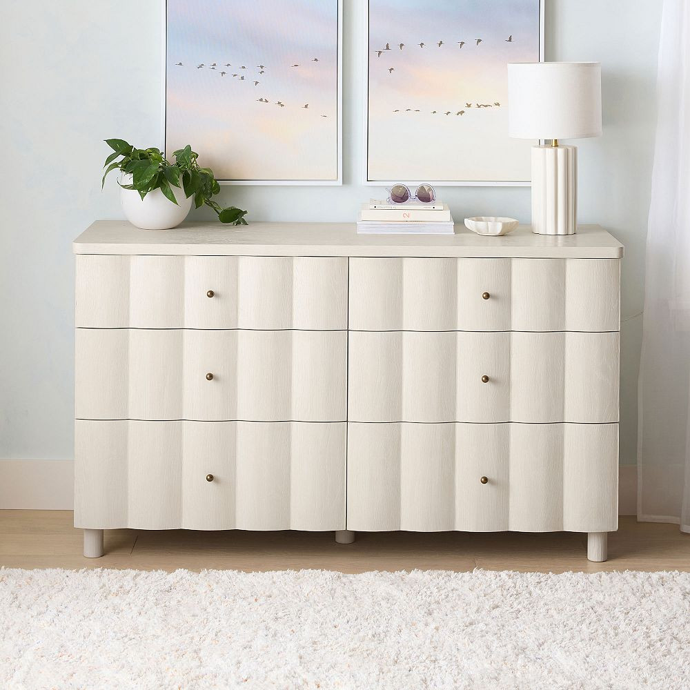 Fluted 6-Drawer Dresser (56w x 19d") | Pottery Barn Teen