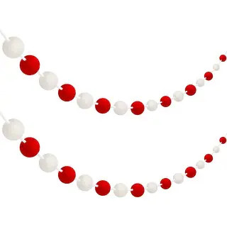 2 Pieces Valentine's Day Felt Ball Pom Pom Garlands - Overstock - 32808499 | Bed Bath & Beyond