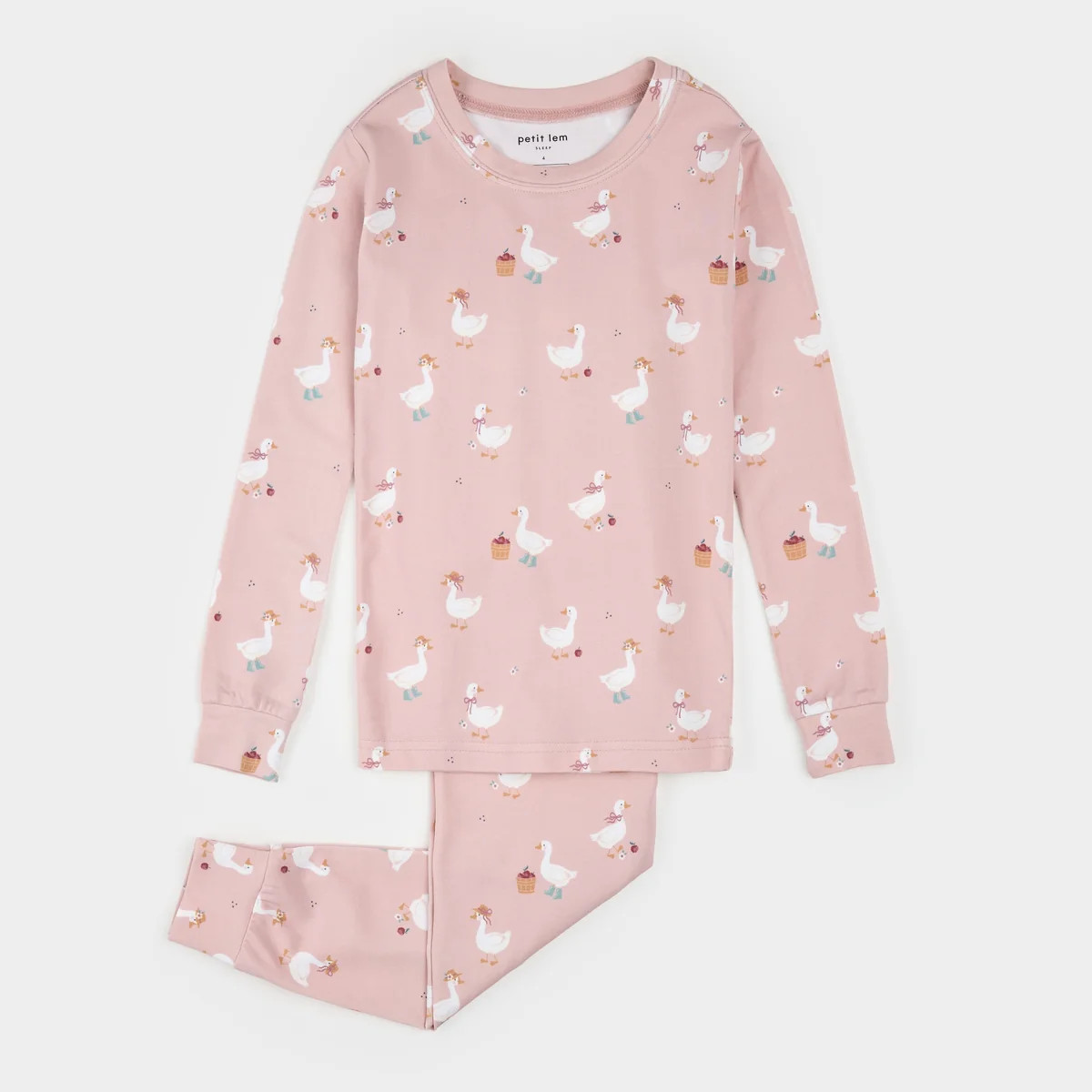 Dress Up Duck Print on Primrose LunaKnit PJ Set | Petit Lem
