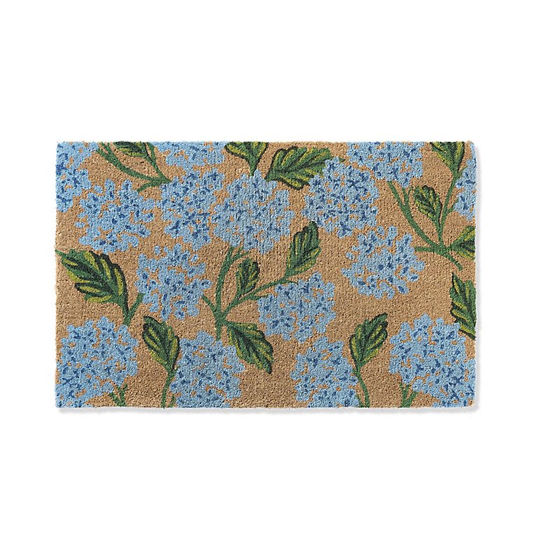 Hydrangea Print Coir Door Mat | Grandin Road | Grandin Road