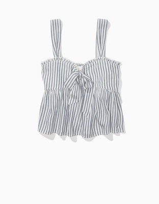 AE Tie-Front Babydoll Cami | American Eagle Outfitters (US & CA)