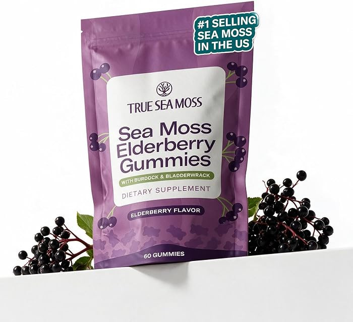 TrueSeaMoss Sea Moss Elderberry Gummies for Adults & Kids \u2013 with Burdock Root, Bladderwrack ... | Amazon (US)