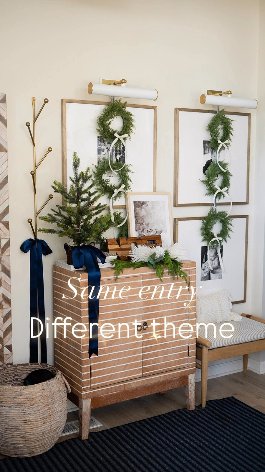 Same entryway, completely different vibe 🎄✨ Yesterday, we went bold and elegant with rich burgundy tones. Today, we’re embracing a serene blue and natural theme, bringing the beauty of winter indoors. ❄️💙

Soft blues paired with natural greenery and subtle textures create a calming and inviting holiday look that feels fresh yet timeless. It’s all about letting your home’s style shine through in every detail.

Comment ENTRY and we’ll send you links to this entry!

Which look do you love more—bold burgundy or blue natural? Let us know in the comments! ⬇️

#HolidayDecor #ChristmasThemes #BlueChristmas #SeasonalStyle #EHStyleSnippets 

#LTKHoliday #LTKHome #LTKSeasonal