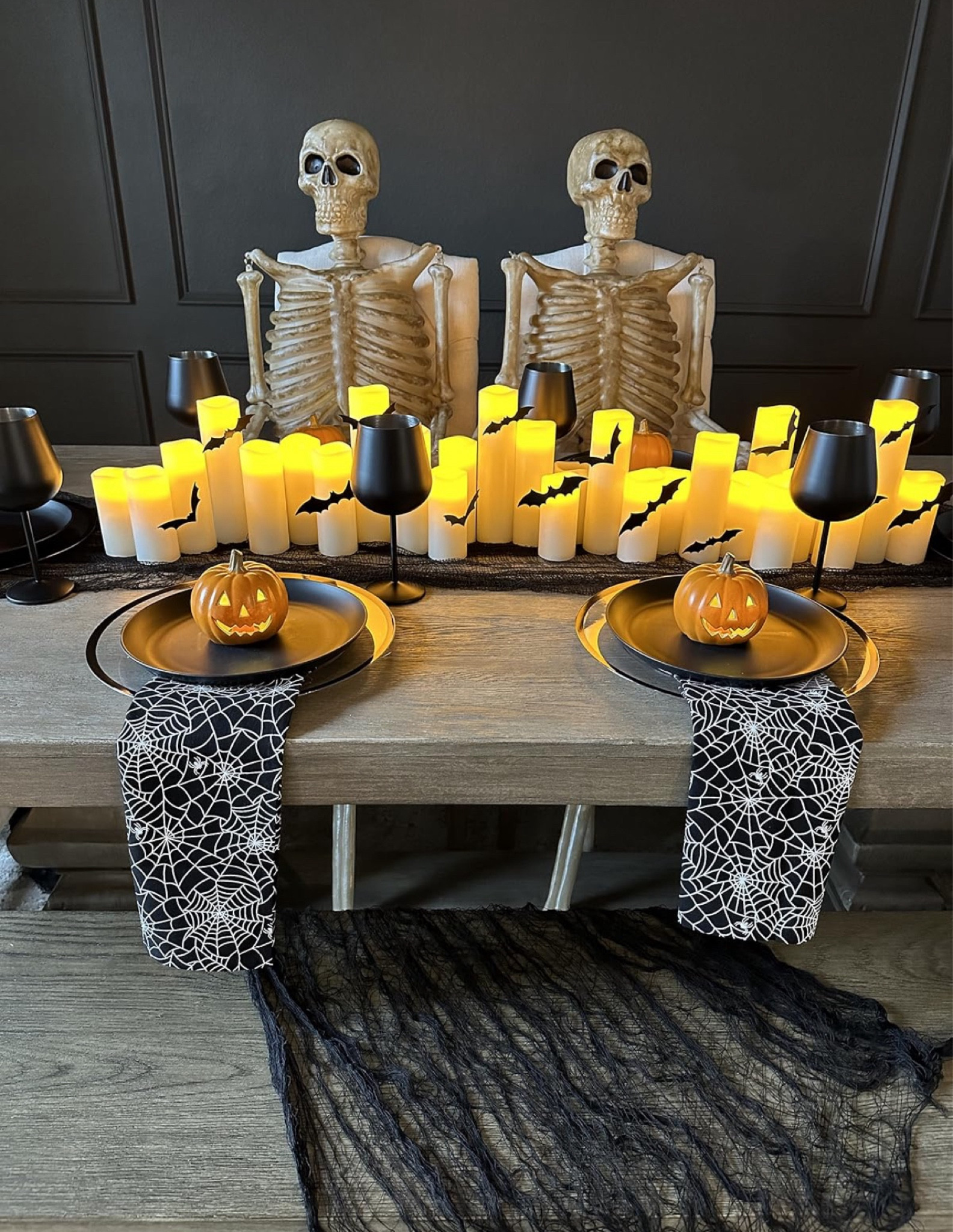 Halloween dining room! 🦇 👻 🎃 

Halloween candles, halloween table, halloween decorations, parties, family, hosting, spooky, table setting tableware 

#LTKParties #LTKSeasonal #LTKHome
