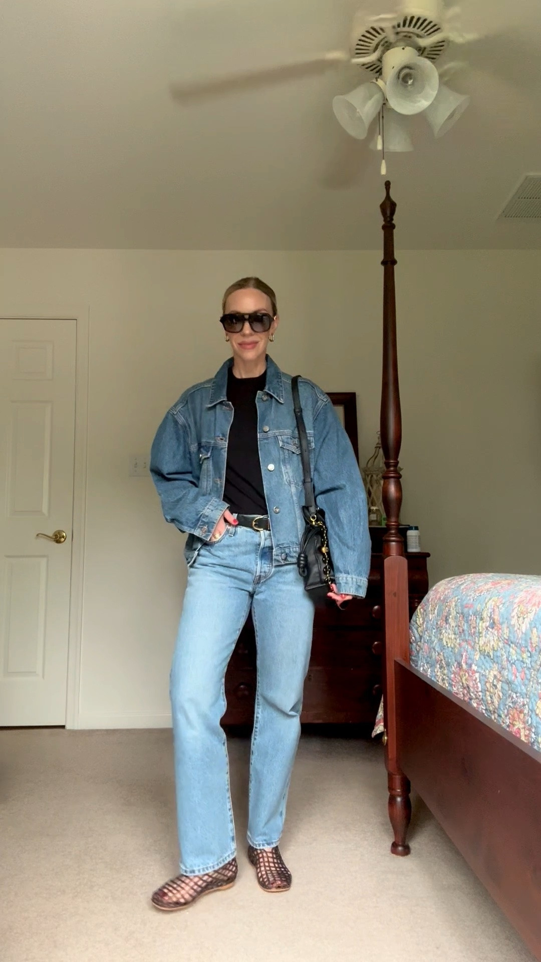 Denim on denim outfit, all denim outfit, oversized denim jacket, @levi baggy 90’s jeans, jelly shoes

#LTKOver40 #LTKSeasonal #LTKSaleAlert