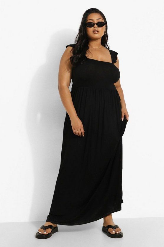 Plus Ruffle Strap Maxi Dress | Boohoo.com (US & CA)