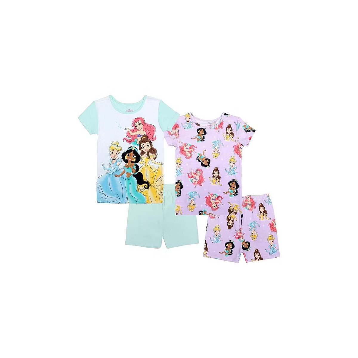 Disney Toddler Girl's Princess 4-Piece Cotton Pajama Set, Multi Princess, 2T | Target
