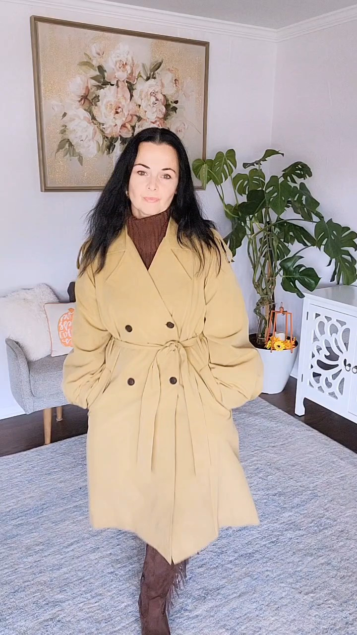 Earthy tones & Fall vibes @TargetThe romantic chocolate shades have my heart this Fall...what's not to like about the tunic dress and those attitude boots. The classy line of the trench coat connects everything together while keeping things hyped. 

#LTKSeasonal #LTKFindsUnder50 #LTKOver40