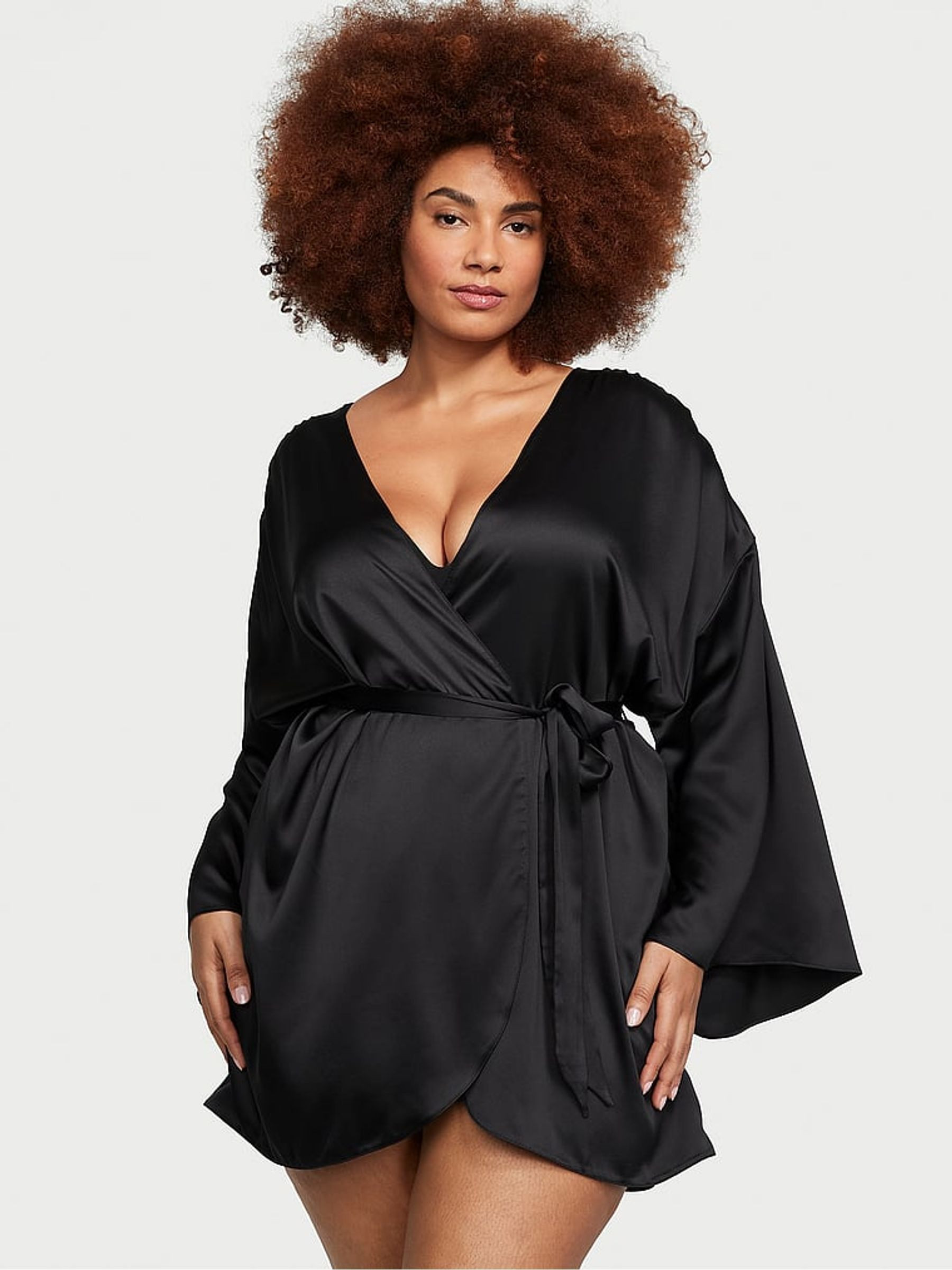 Black Satin Short Robe | Victoria's Secret UK