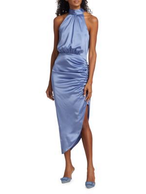 Veronica Beard Gabriella Ruched Silk Blend Dress on SALE | Saks OFF 5TH | Saks Fifth Avenue OFF 5TH