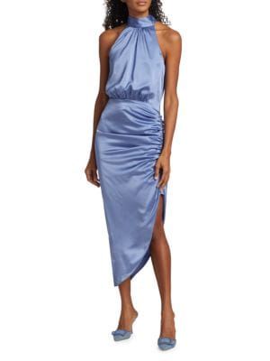 Veronica Beard Gabriella Ruched Silk Blend Dress on SALE | Saks OFF 5TH | Saks Fifth Avenue OFF 5TH (Pmt risk)