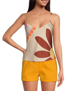 Gianni Bini Harper Printed Satin V-Neck Cami | Dillard's | Dillard's