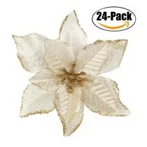 24Pcs 5.91'' Wreaths Decor, Outgeek Glitter Artificial Flowers Wedding Christmas Flowers Xmas Tre... | Walmart (US)