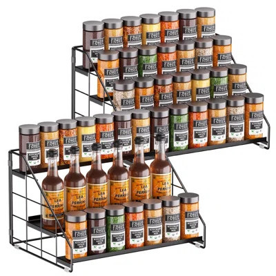 4 Tiered Spice Rack Organizer, 2 Pack Spice Rack Organizer For Cabinet, Tiered Adjustable Spice Shelf For Kitchen Countertop Pantry Organization (Carb | Wayfair North America