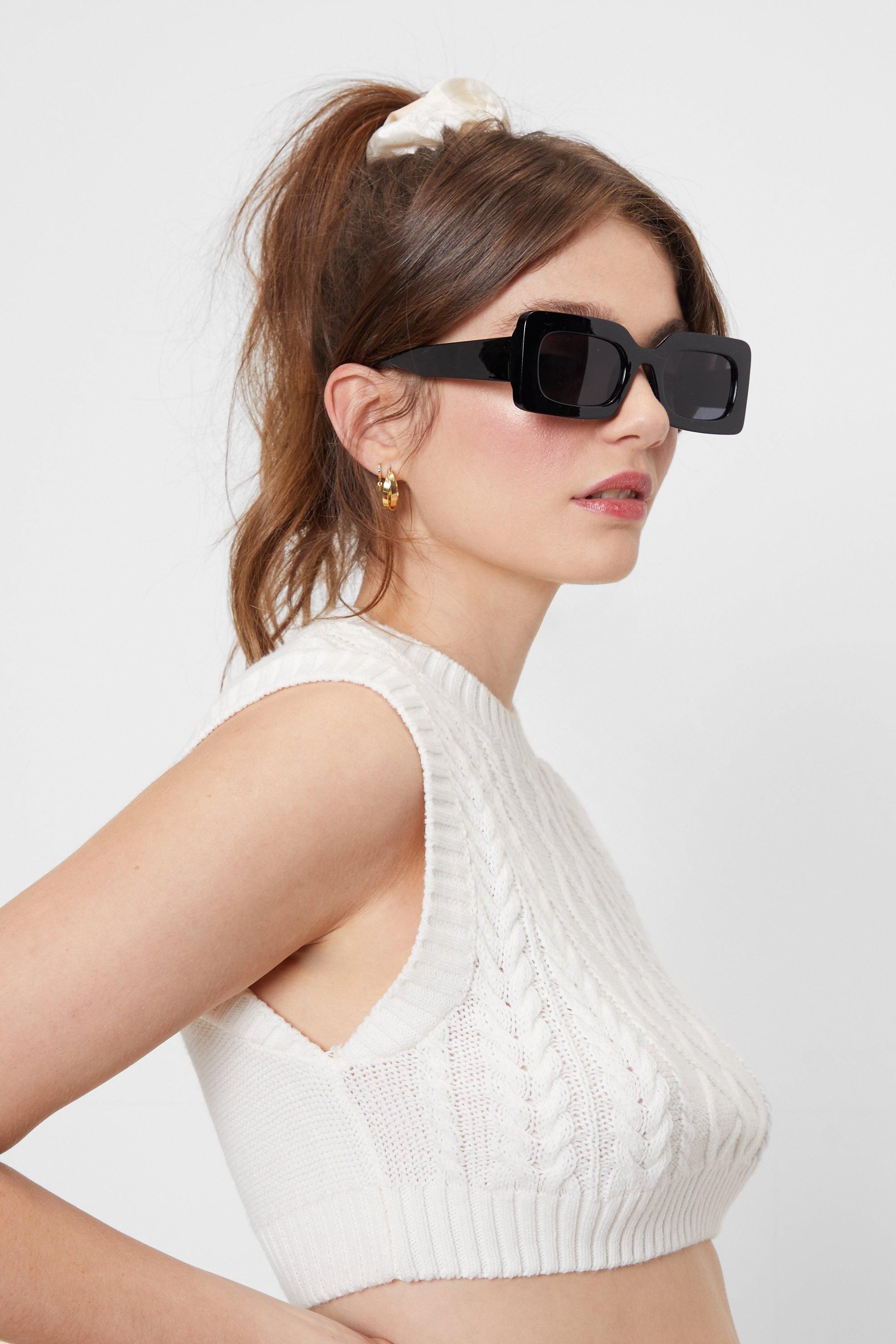 Lay It On Thick Tinted Rectangle Sunglasses | NastyGal (US & CA)