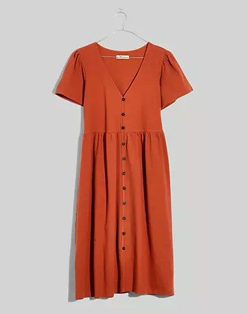 Plus Seersucker Knit Button-Front Midi Dress | Madewell