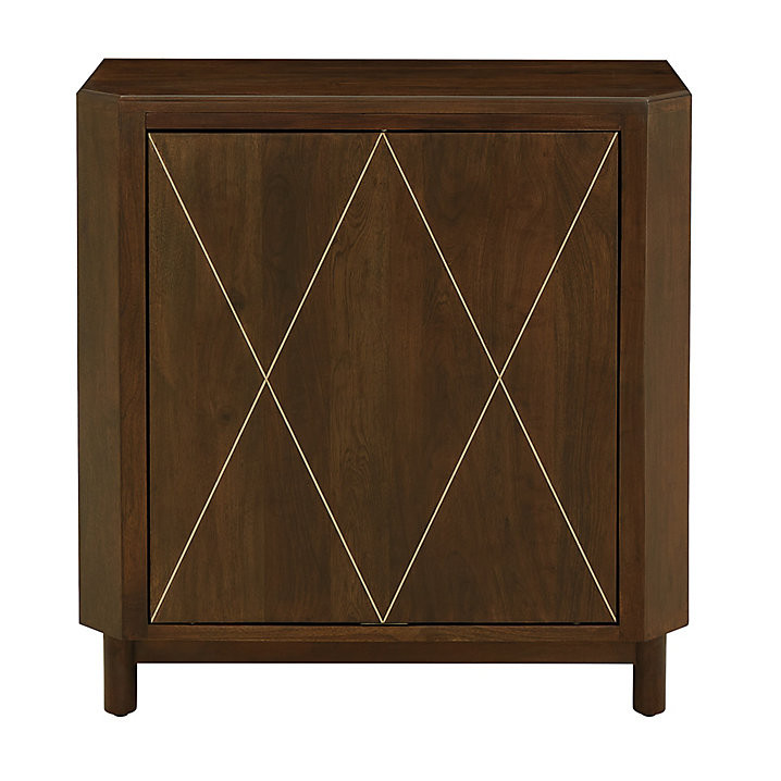 Tumlin Revolving Bar Cabinet with Brass Inlay & 3 Tier Storage | Ballard Designs, Inc.
