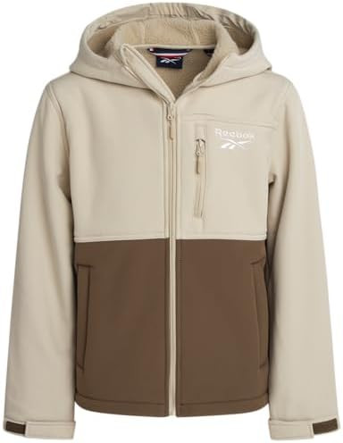 Reebok Boys Softshell Jacket - Soft Cozy Brushed Sherpa Fleece Lined Softshell Winter Coat Hooded... | Amazon (US)