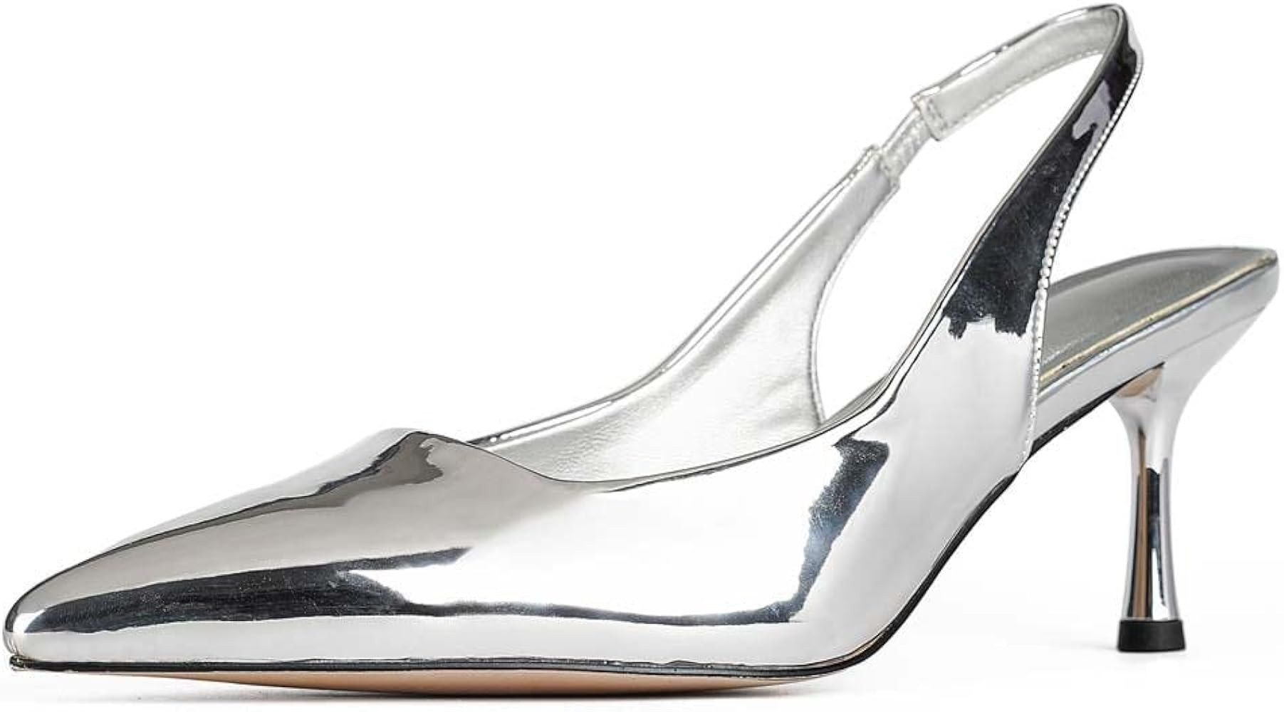 Women Slingback Pumps Shoes Slip On Kitten Heel Office Shoes Pointed Toe Work Dress Shoes | Amazon (US)