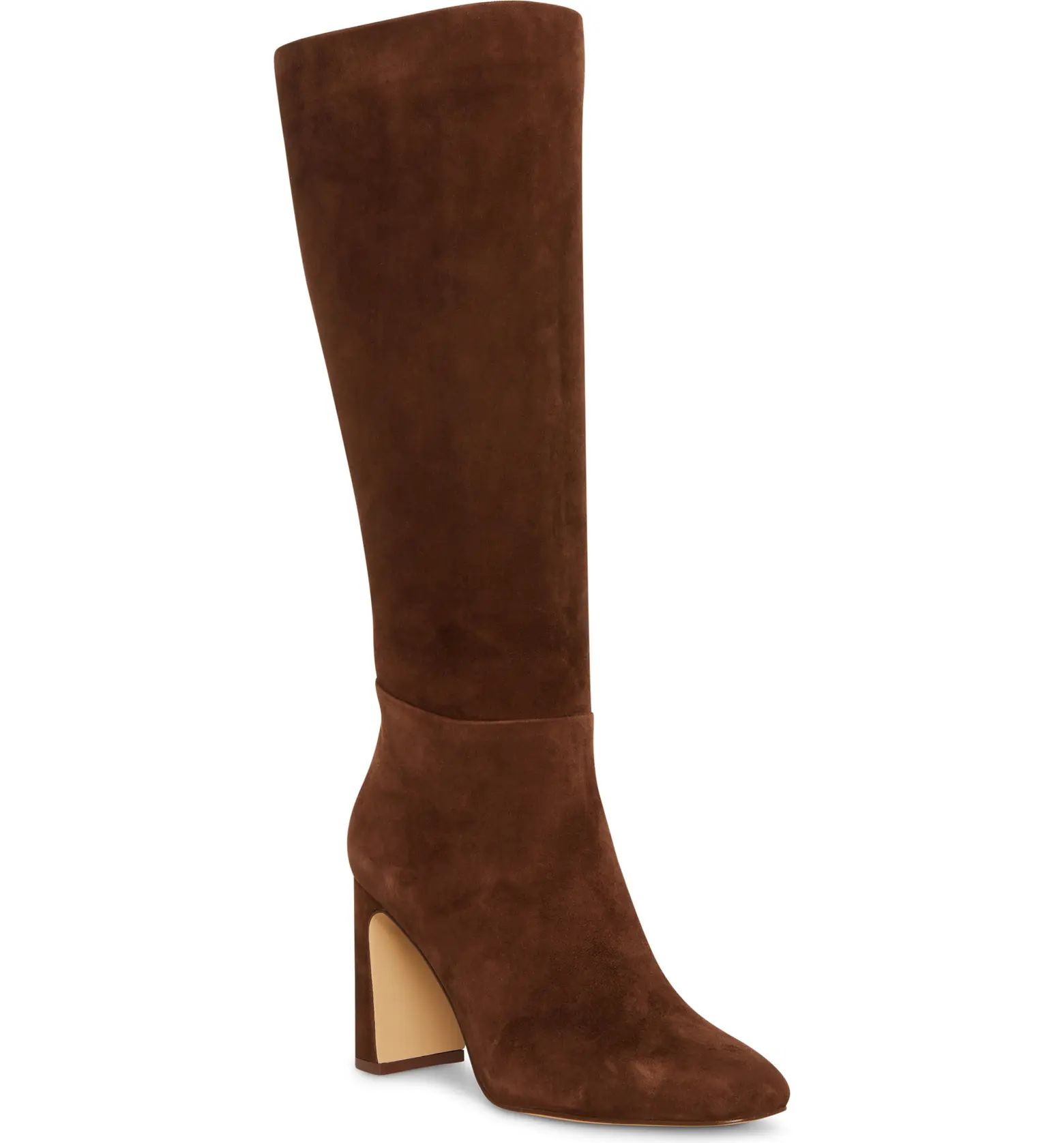 A slender square toe and demi block heel balance a versatile leather boot rendered in a knee-high... | Nordstrom