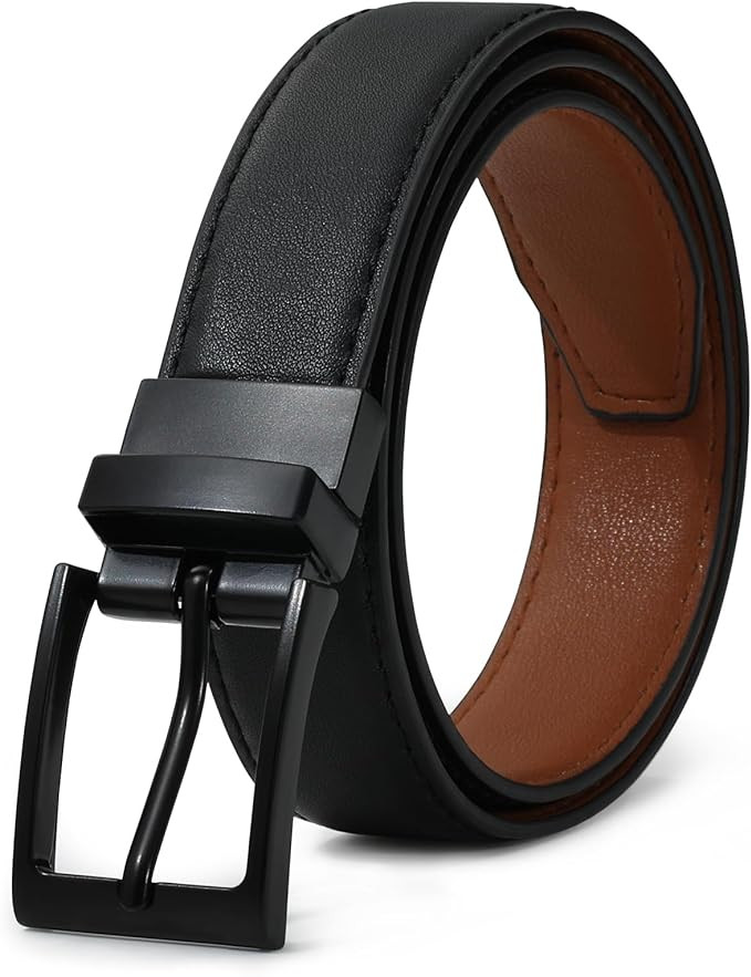 Reversible Kids Belts for Boys - Black and Brown Leather Belt | Smooth Rotating Buckle for 2-In-1... | Amazon (US)