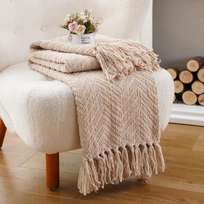 Throw Blanket for Couch, Super Soft Cozy Warm Throws for Twin Bed, Knit Woven Chenille Blanket Versatile for Sofa Bedroom Home Decor | Wayfair North America
