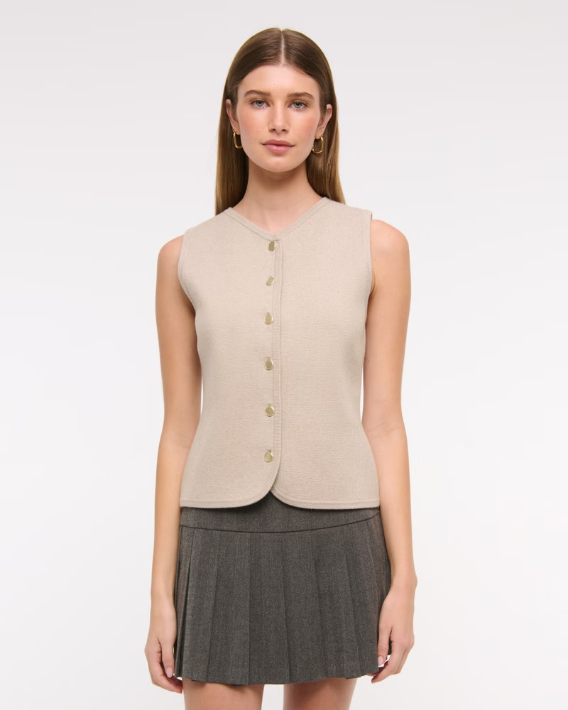 The A&F Mara High-V LuxeLoft Sweater Vest | Abercrombie & Fitch (US)