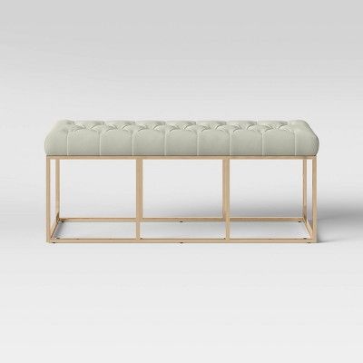 Trubeck Tufted Metal Base Bench Faux Leather - Project 62™ | Target