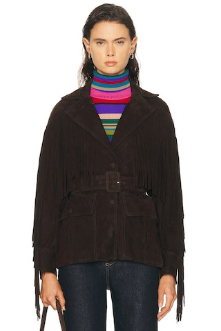 Cassidy Suede Fringe Jacket | FWRD 