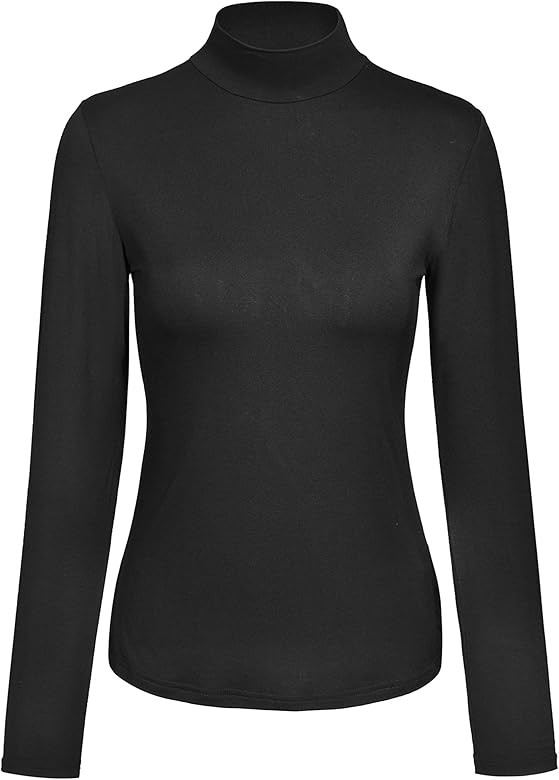 KLOTHO Women’s Slim Fitted Mock Turtleneck Tops Long Sleeve Lightweight Base Layer Shirts | Amazon (US)