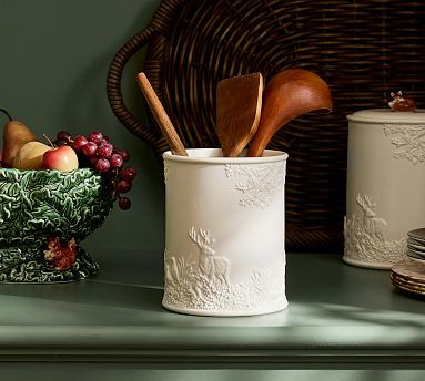 Fantastical Forest Stoneware Embossed Kitchen Crock | Pottery Barn (US)
