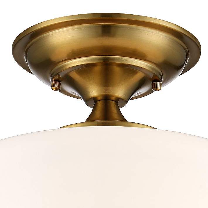 Schoolhouse Soft Gold 12" Wide Ceiling Light Fixture - #71N89 | Lamps Plus | Lamps Plus
