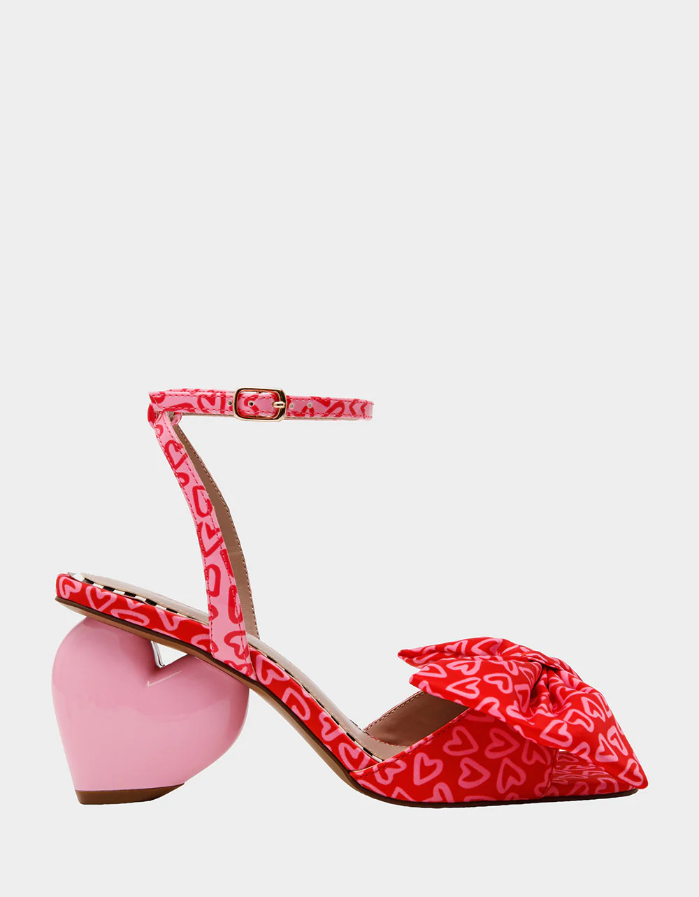 KENDAL RED MULTI Women's Bow Shoes with Heart Shaped Heel | Betsey Johnson