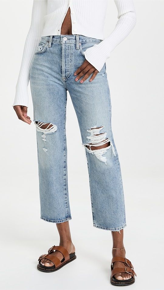 Emery Crop Relaxed Straight Jeans | Shopbop
