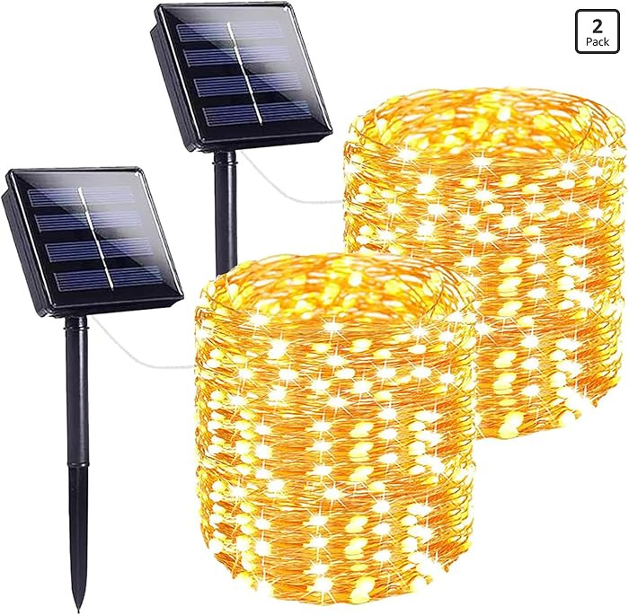 Extra-Long 144FT Solar String Lights for Outside, 2 Pack 400LED Solar Fairy Lights Outdoor Waterp... | Amazon (US)